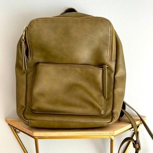 Olive green back pack purse